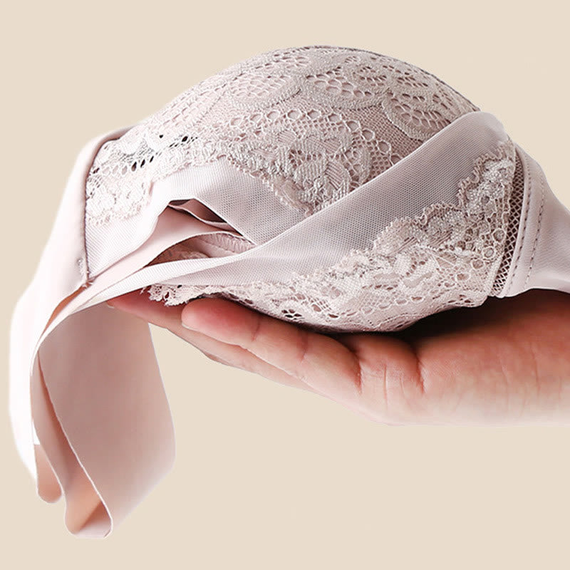 Soutien-gorge sans armatures en dentelle grande taille sans coutures