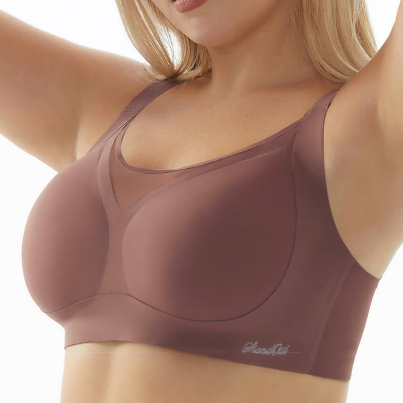 Soutien-gorge sans armatures à bretelles larges grande taille
