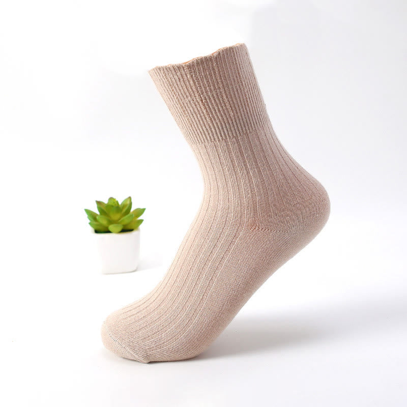 Chaussettes en coton doux (8 paires) - Kaki - EU37-40 (US4-7) - image 10