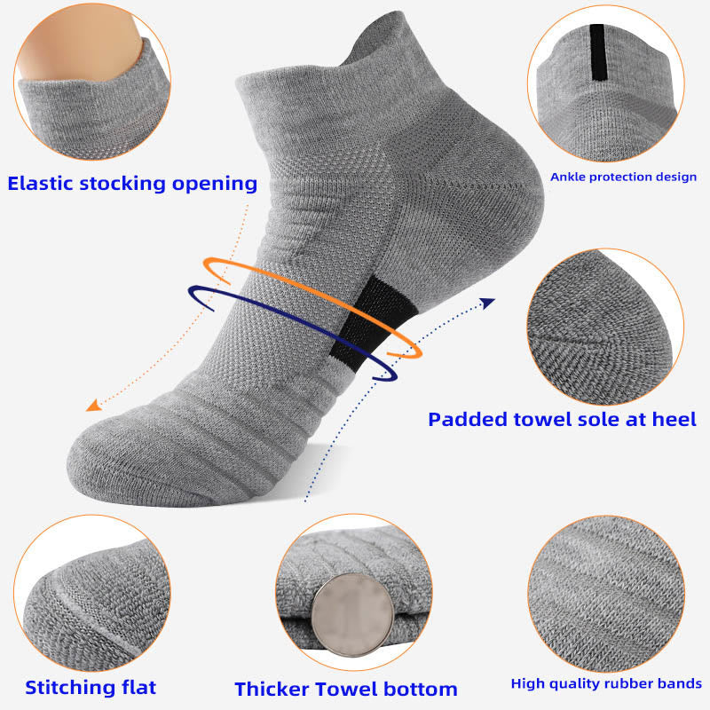 Chaussettes de compression à la cheville en serviette épaisse grande taille (6 paires)