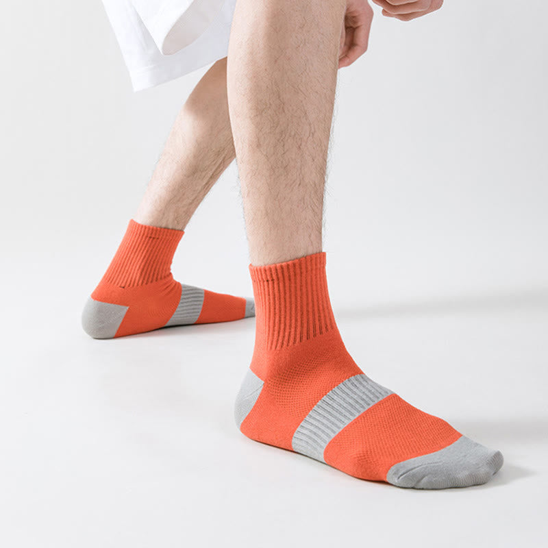 Chaussettes de compression de basket-ball colorblock grande taille (5 paires)