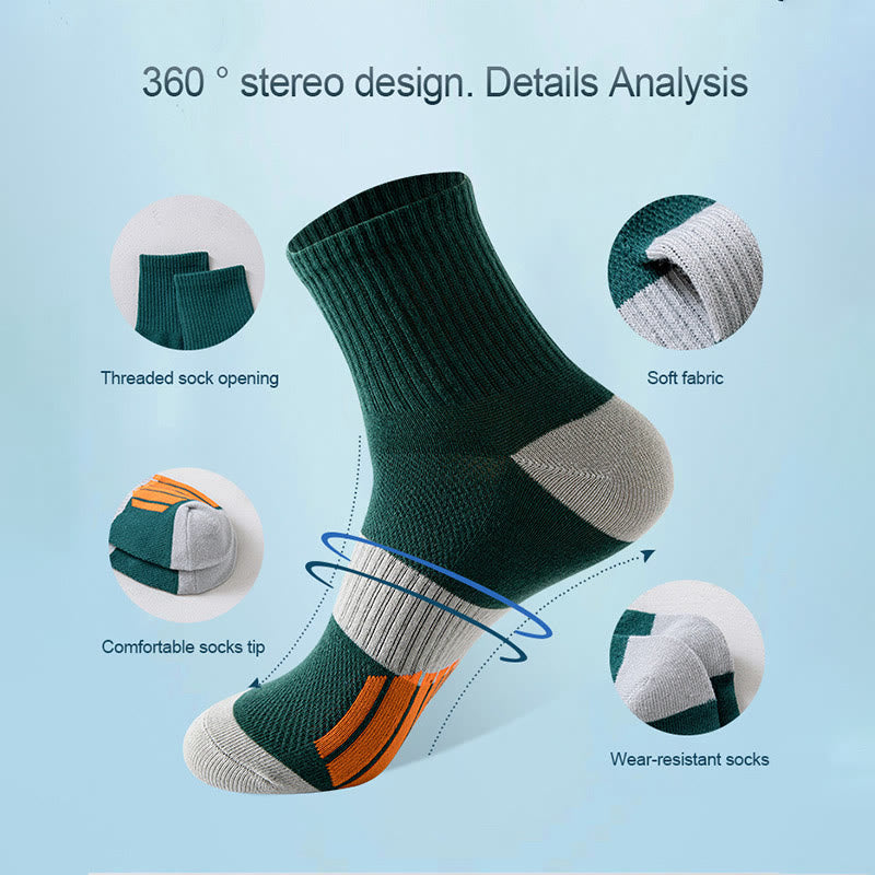 Chaussettes de compression de basket-ball colorblock grande taille (5 paires)