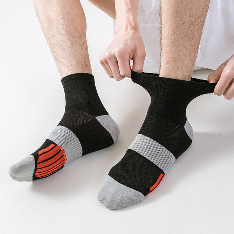 Chaussettes de compression de basket-ball colorblock grande taille (5 paires)