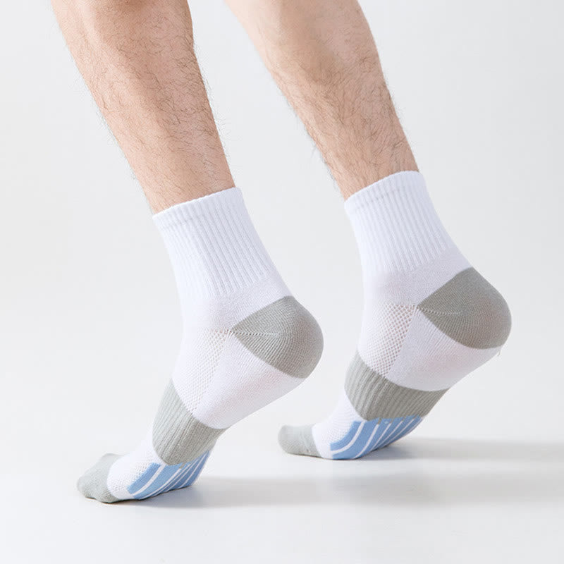 Chaussettes de compression de basket-ball colorblock grande taille (5 paires)