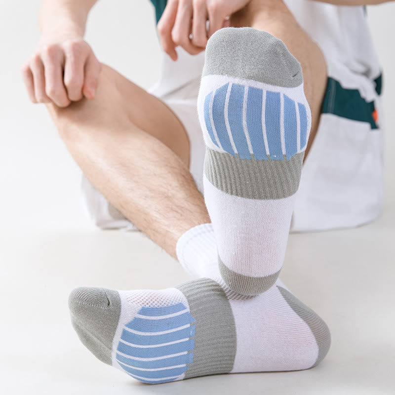 Chaussettes de compression de basket-ball colorblock grande taille (5 paires)