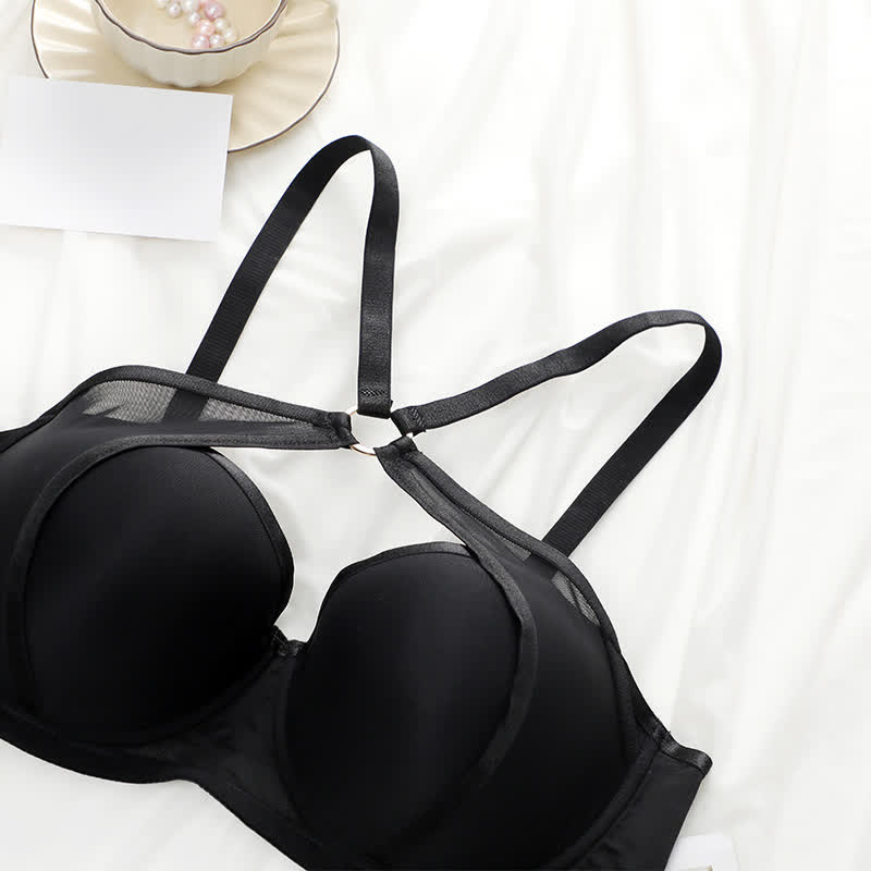 Soutien-gorge push-up croisé fin et sexy à armatures