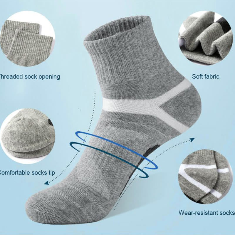 Chaussettes de sport de compression en coton grande taille (5 paires)