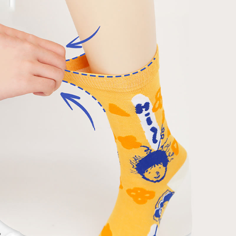 Chaussettes courtes à motifs amusants grande taille (5 paires)