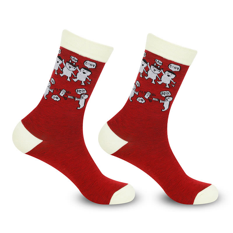 Chaussettes courtes à motifs amusants grande taille (5 paires)