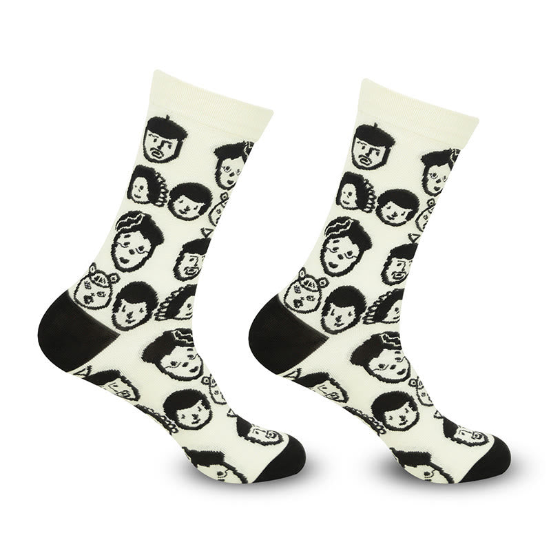 Chaussettes courtes à motifs amusants grande taille (5 paires)