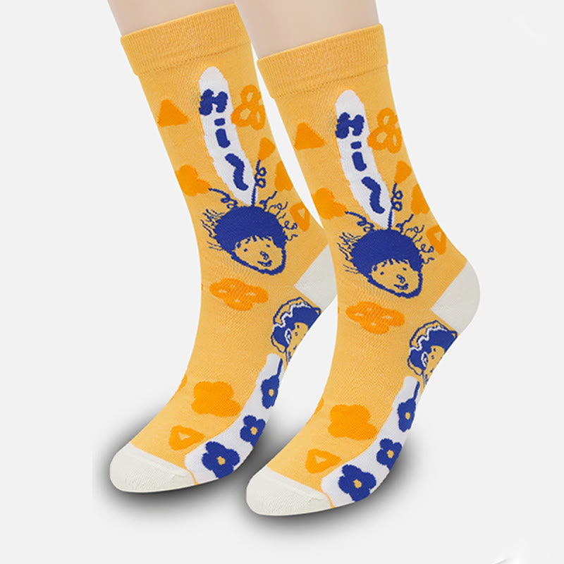 Chaussettes courtes à motifs amusants grande taille (5 paires)