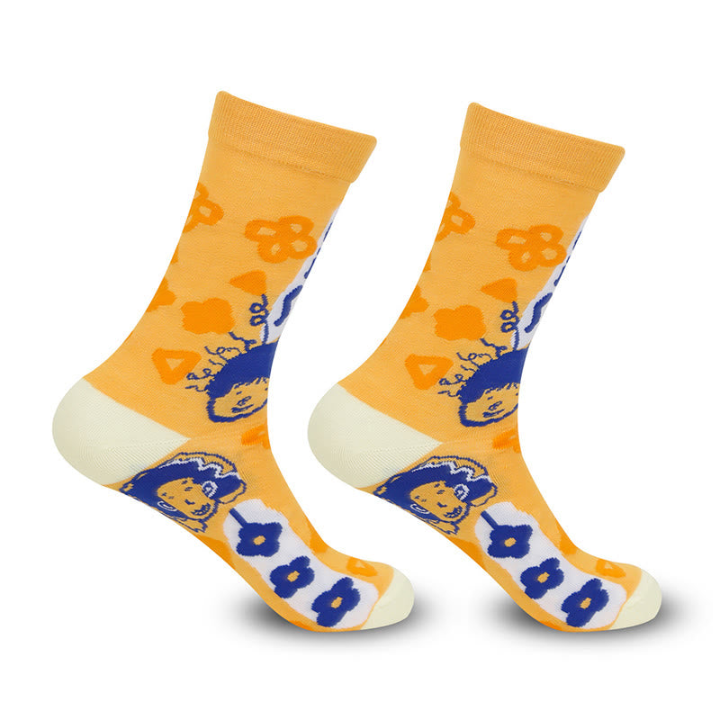 Chaussettes courtes à motifs amusants grande taille (5 paires)