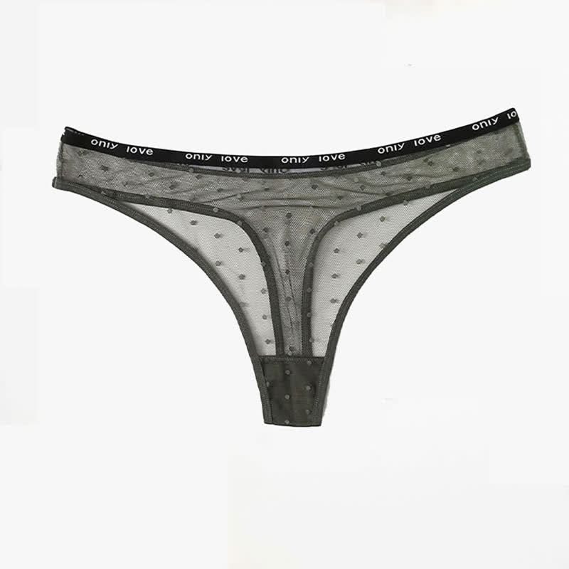 String sexy en maille à pois (lot de 3)
