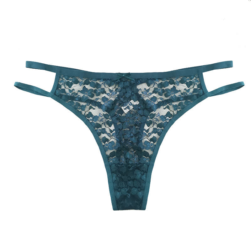 String sexy en dentelle transparente à taille creuse (lot de 3)