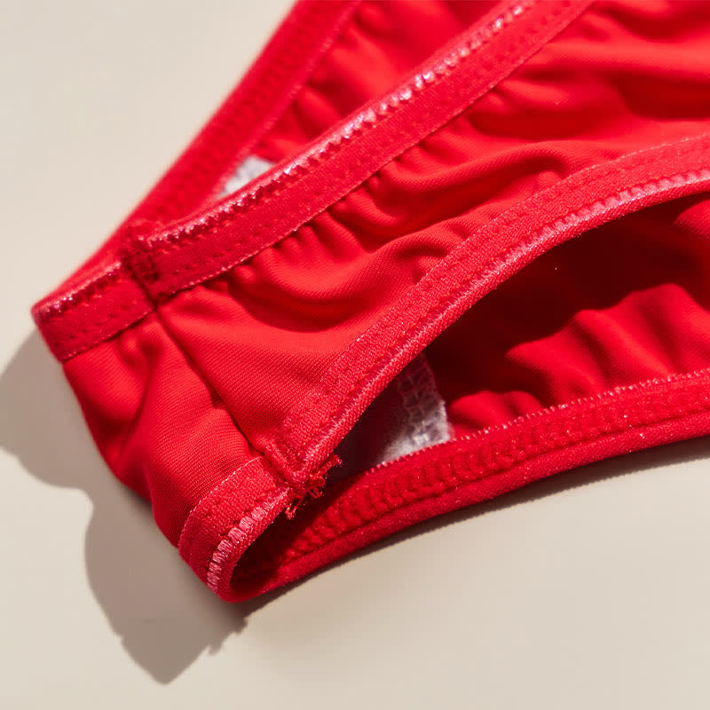String taille basse en dentelle à découpes croisées (lot de 3)