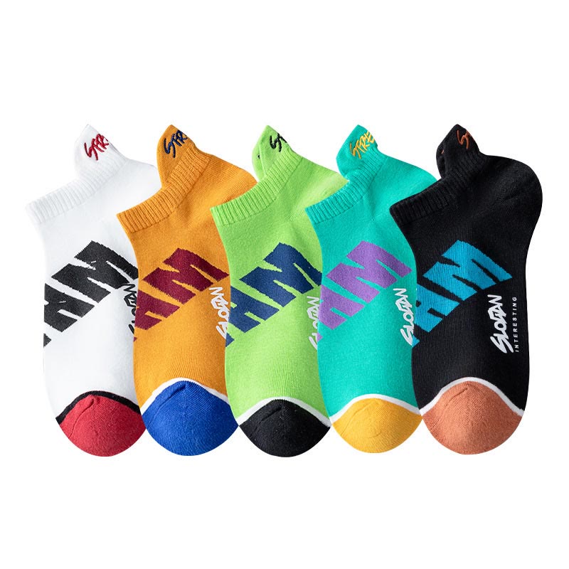 Chaussettes à imprimé lettre grande taille (5 paires)