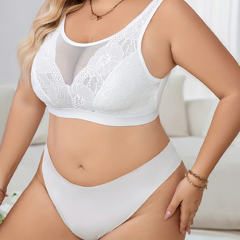 Soutien-gorge sexy sans armatures en dentelle et maille