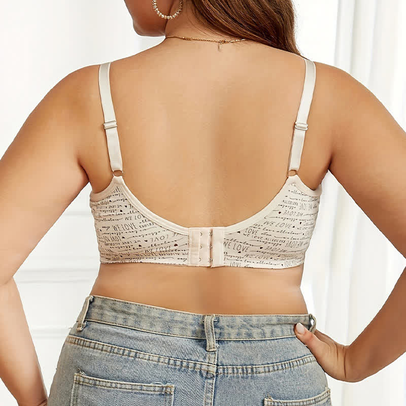 Soutien-gorge push-up sans armatures en dentelle sexy avec imprimé texte