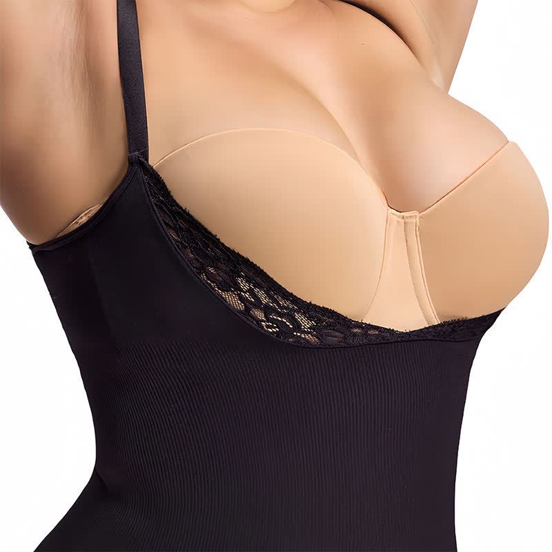 Camisole en dentelle grande taille à buste ouvert