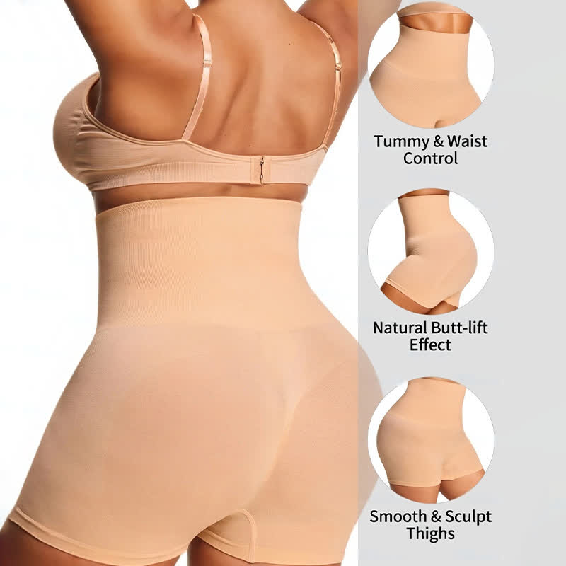 Short taille haute gainant et sans coutures pour le contrôle du ventre et le lifting des fesses