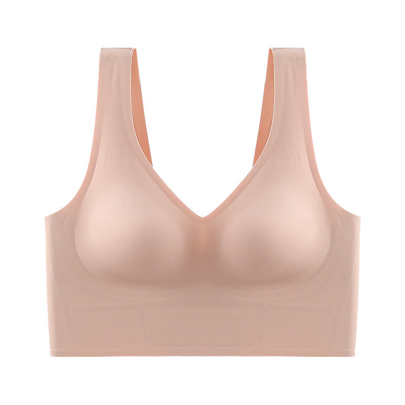 Soutien-gorge push-up sexy sans armatures grande taille avec joli dos