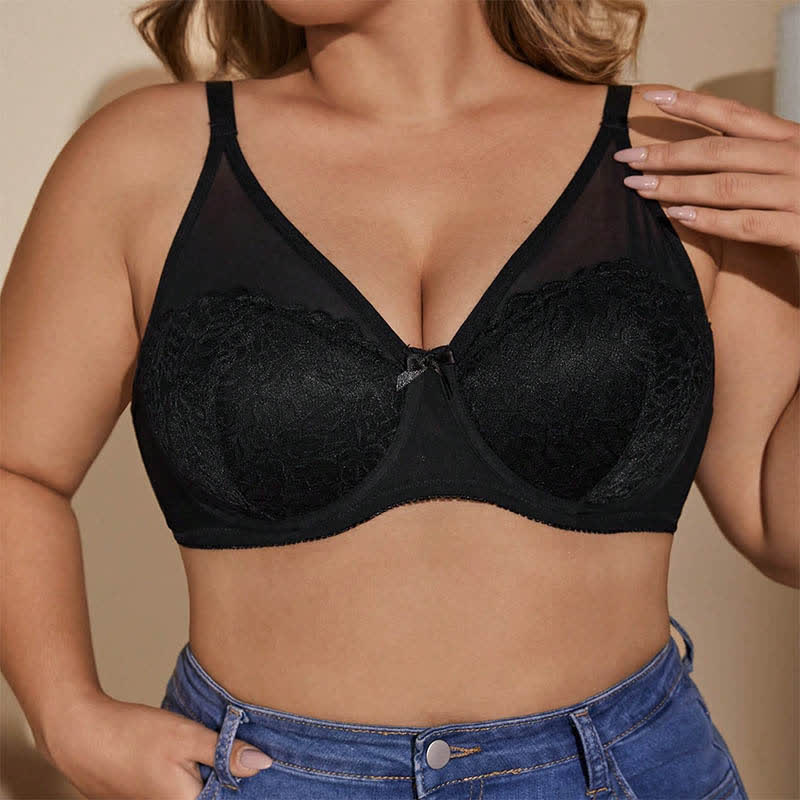 Soutien-gorge à armatures sexy ultra-fin en dentelle semi-transparente