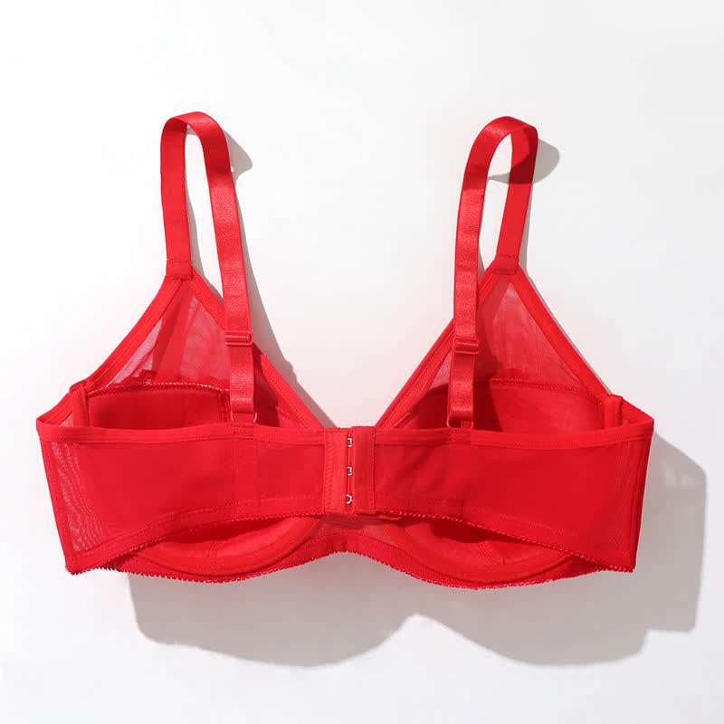 Soutien-gorge à armatures sexy ultra-fin en dentelle semi-transparente