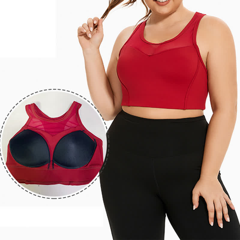 Soutien-gorge de sport antichoc avec coutures en maille