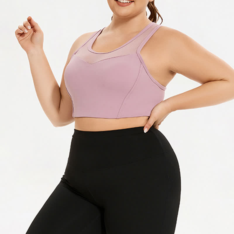 Soutien-gorge de sport antichoc avec coutures en maille