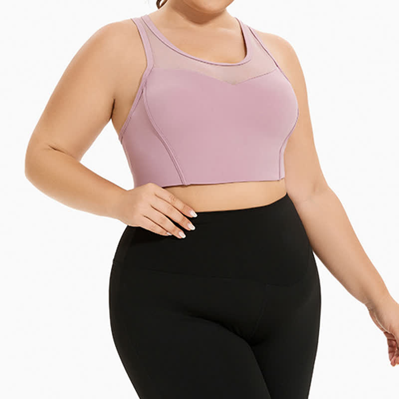 Soutien-gorge de sport antichoc avec coutures en maille