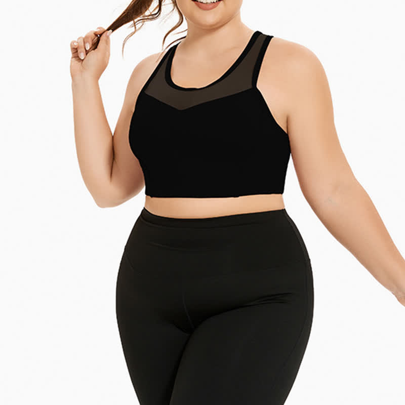 Soutien-gorge de sport antichoc avec coutures en maille