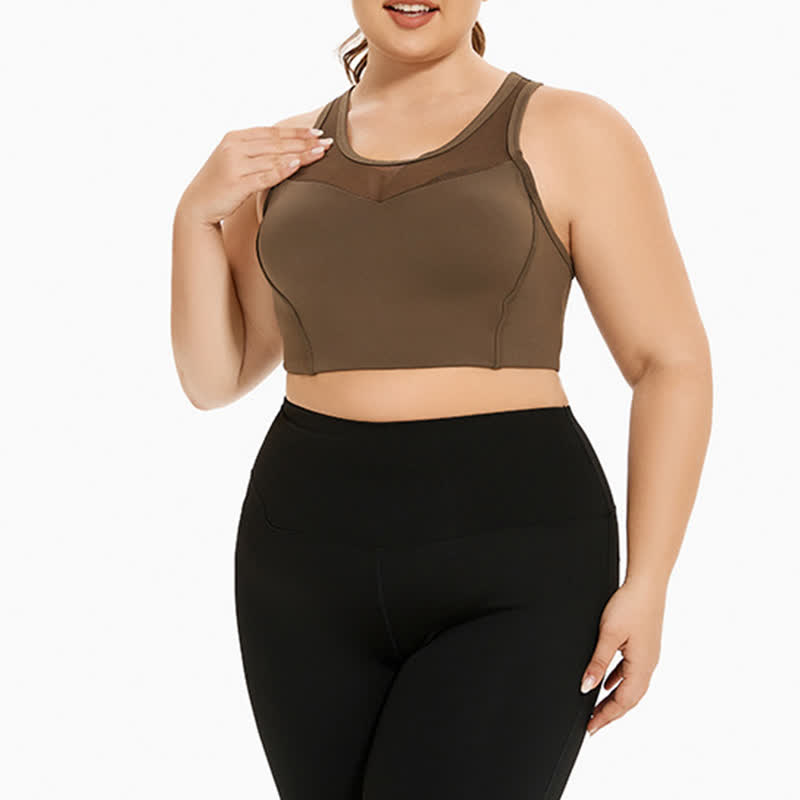Soutien-gorge de sport antichoc avec coutures en maille