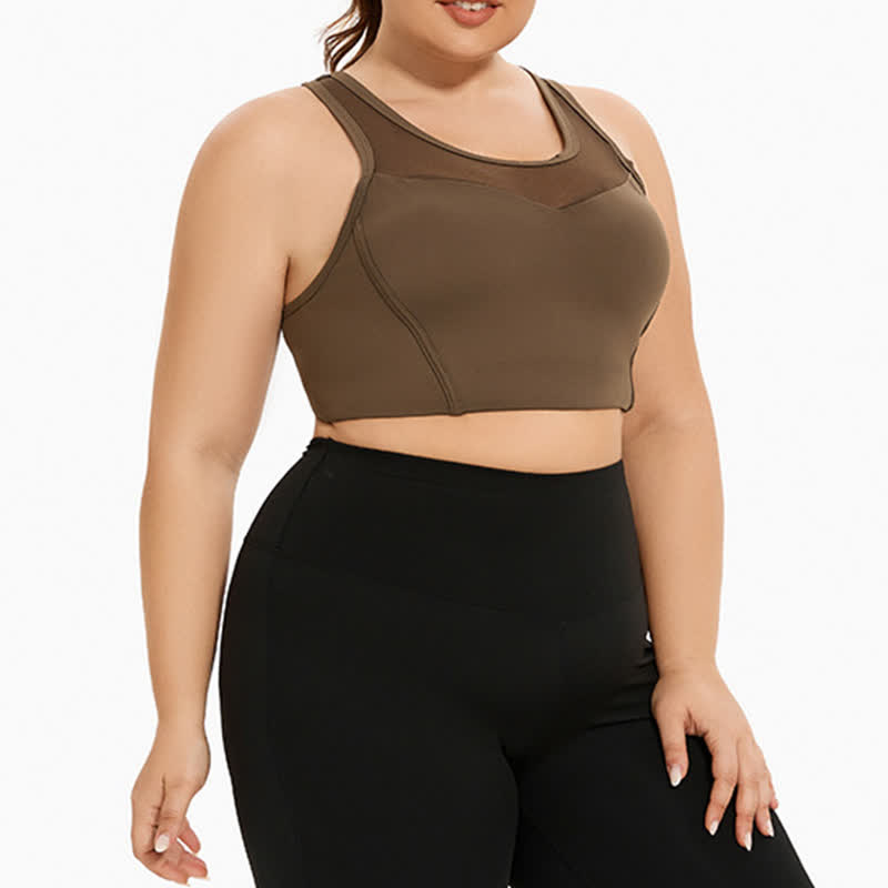 Soutien-gorge de sport antichoc avec coutures en maille
