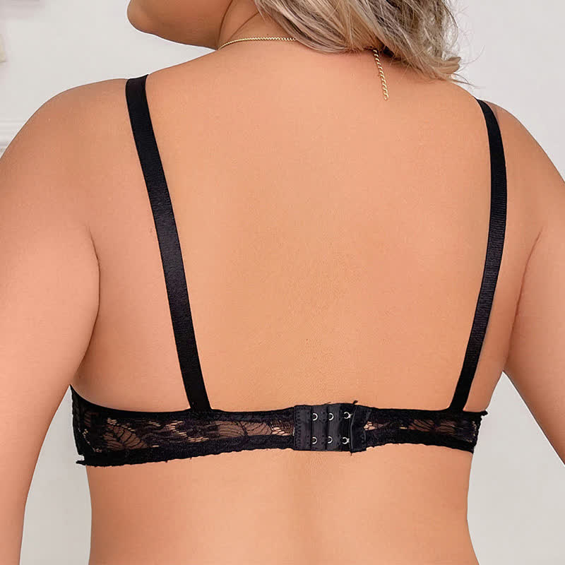 Soutien-gorge à armatures ultra-fin à double boutonnage réglable en dentelle