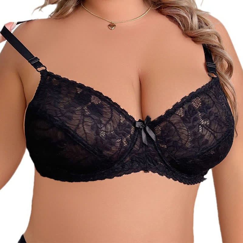 Soutien-gorge à armatures ultra-fin à double boutonnage réglable en dentelle