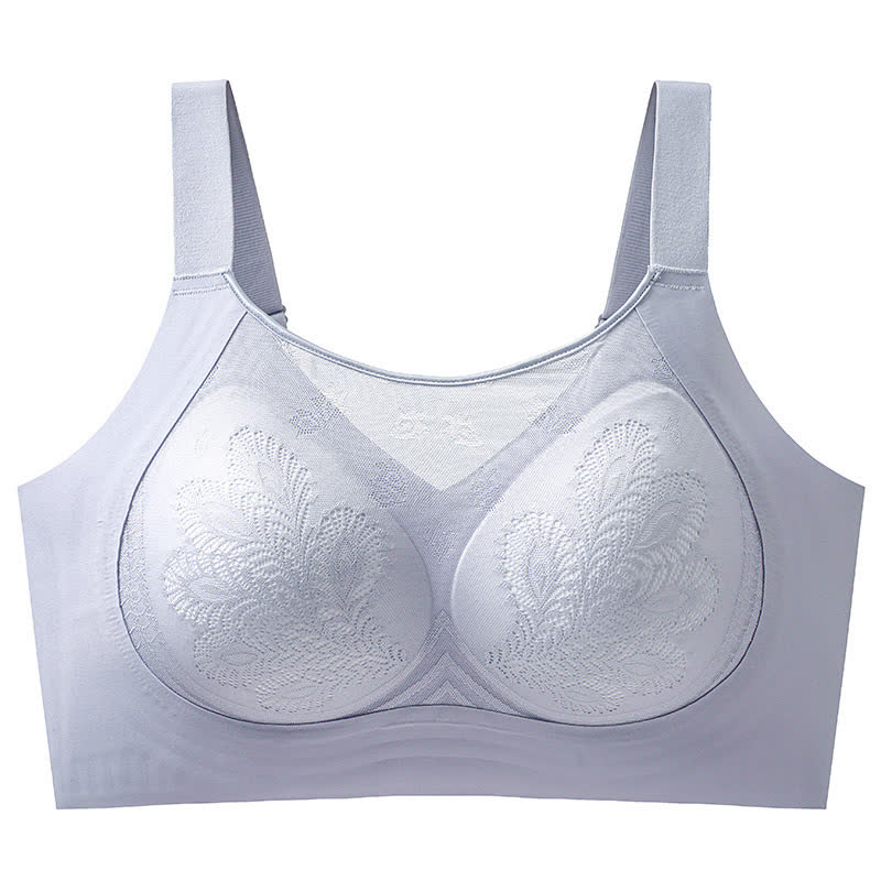 Soutien-gorge sans armatures en dentelle florale extensible