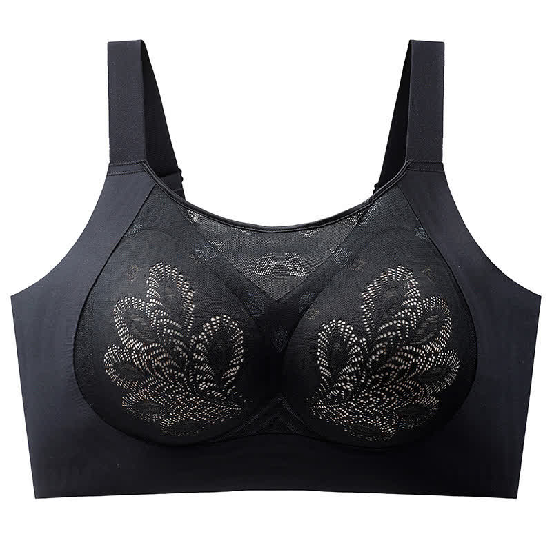 Soutien-gorge sans armatures en dentelle florale extensible