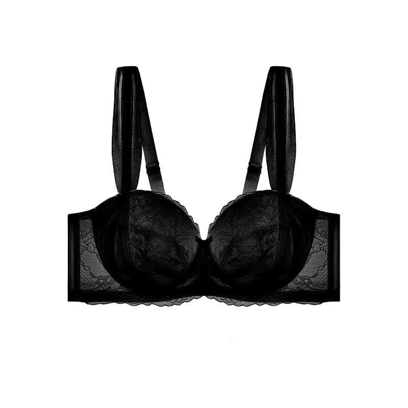 Soutien-gorge push-up à armatures en dentelle fine et minimiseur