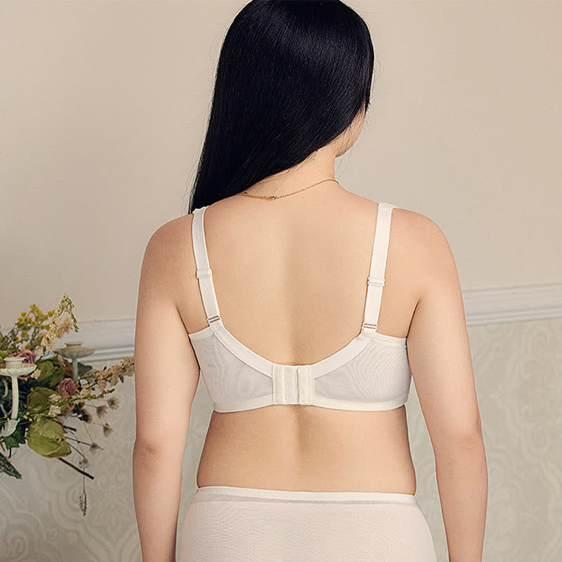 Soutien-gorge push-up à armatures en dentelle fine et minimiseur