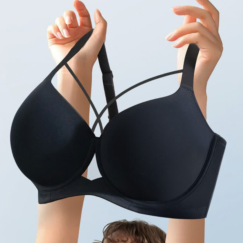 Soutien-gorge push-up à armatures sexy croisé sans coutures