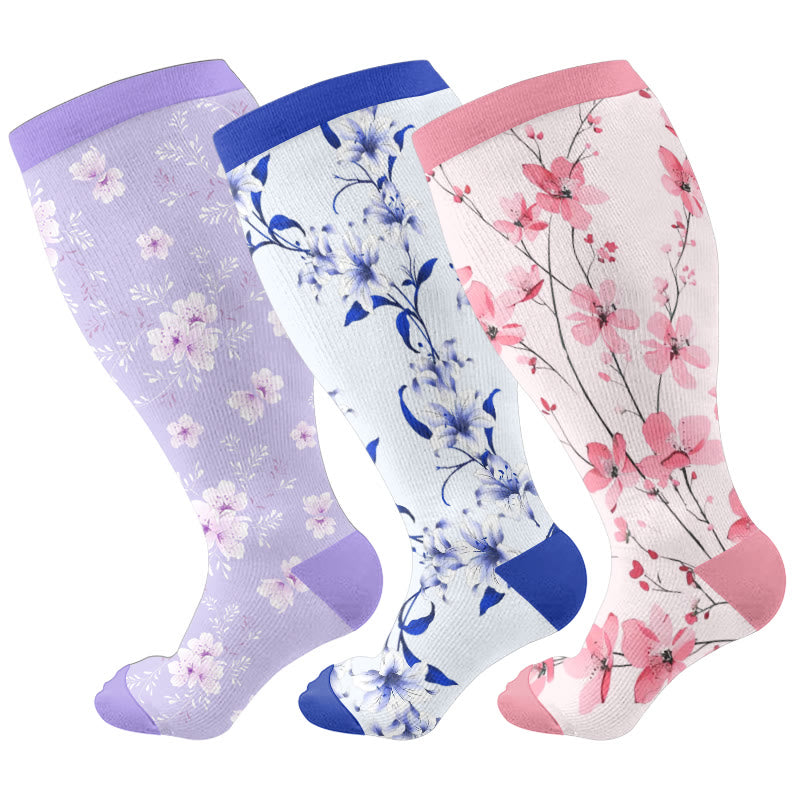 Chaussettes de compression Blossom grande taille (3 paires)