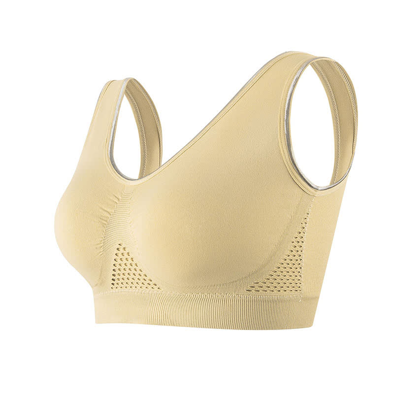 Soutien-gorge de sport respirant sans coutures, grande taille, creux et sans armatures