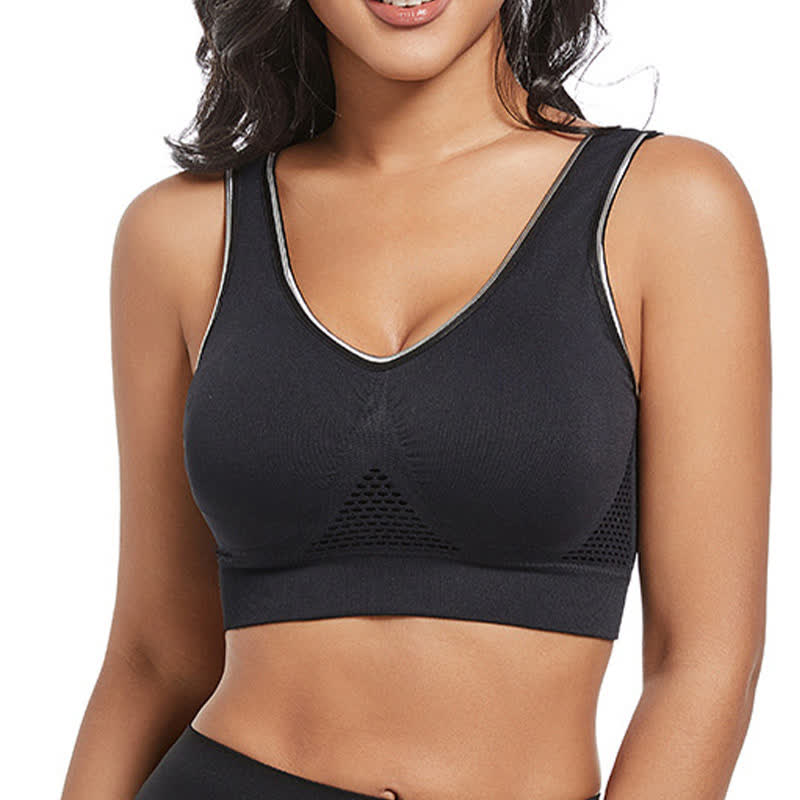 Soutien-gorge de sport respirant sans coutures, grande taille, creux et sans armatures