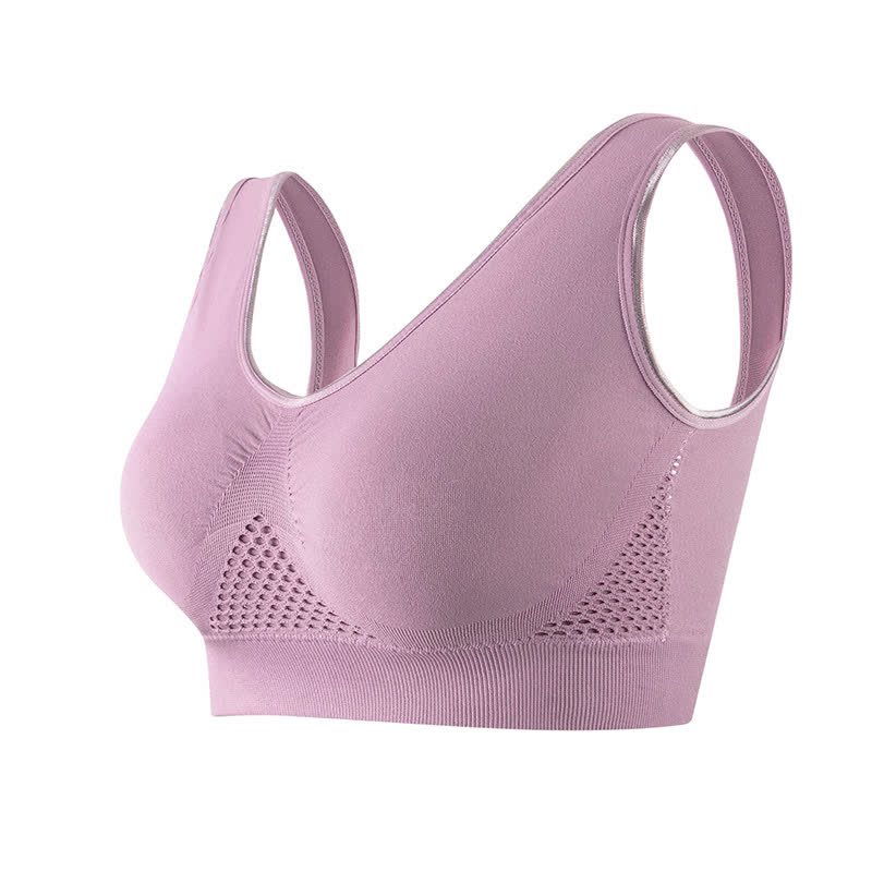 Soutien-gorge de sport respirant sans coutures, grande taille, creux et sans armatures