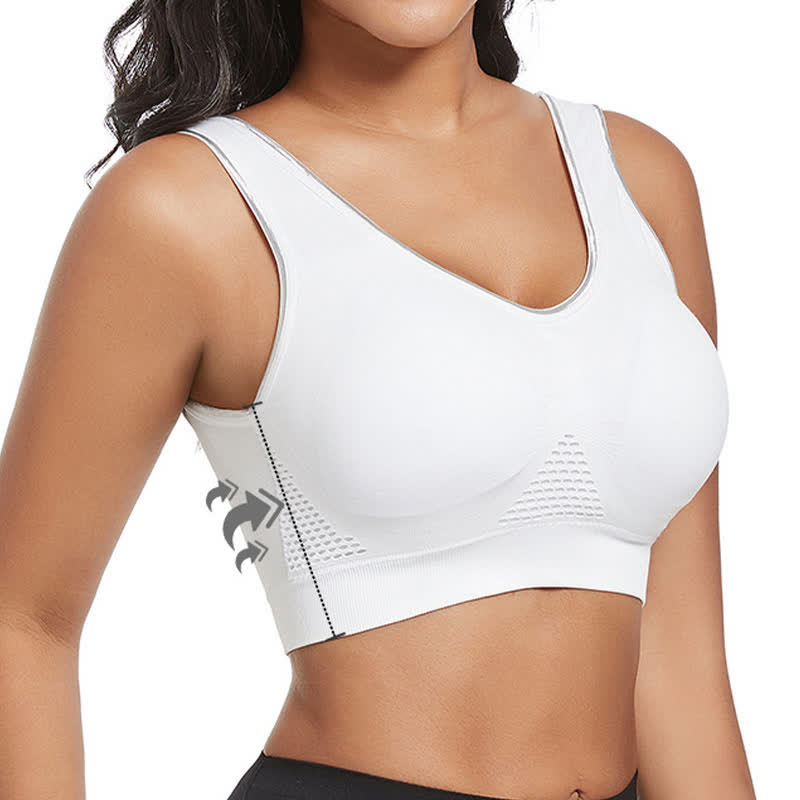 Soutien-gorge de sport respirant sans coutures, grande taille, creux et sans armatures