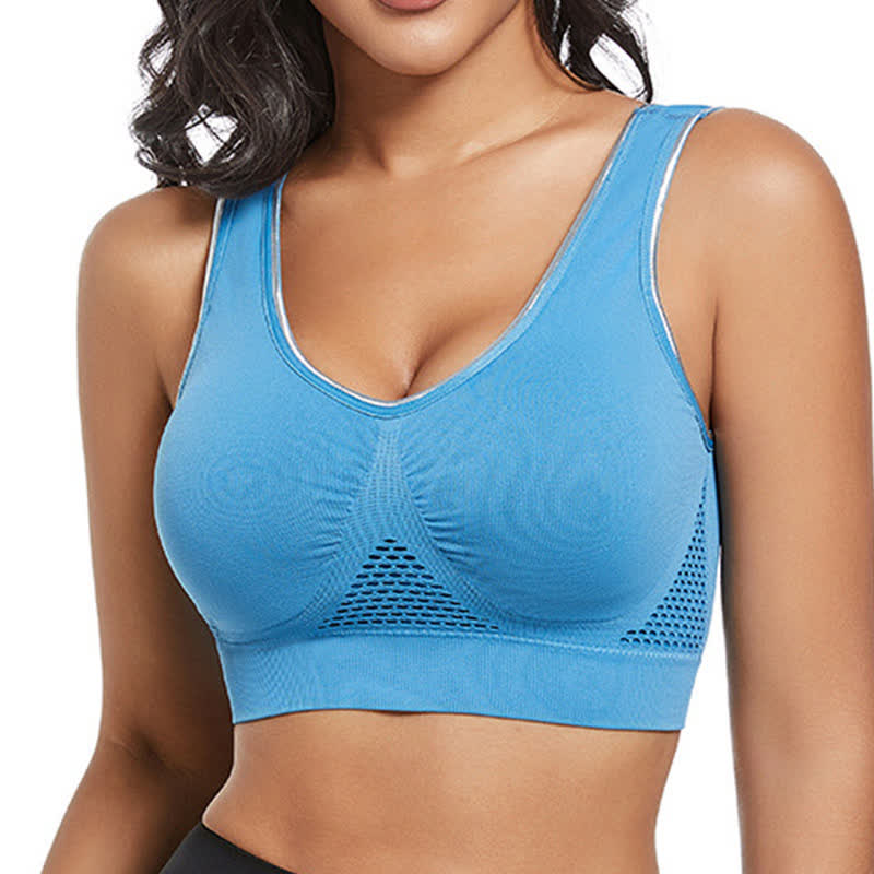 Soutien-gorge de sport respirant sans coutures, grande taille, creux et sans armatures
