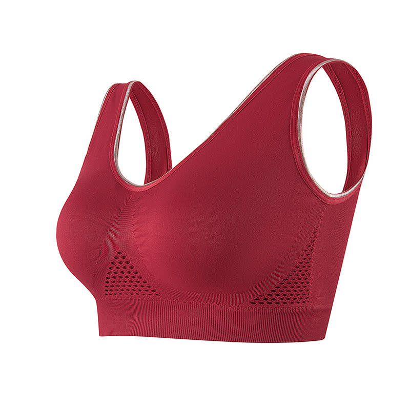 Soutien-gorge de sport respirant sans coutures, grande taille, creux et sans armatures