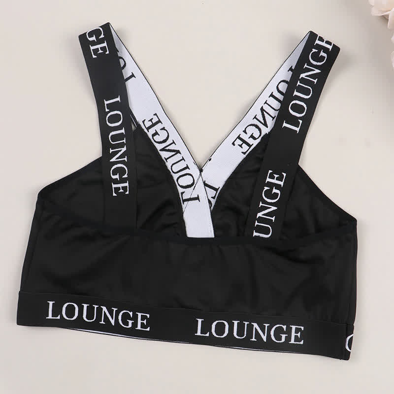 Soutien-gorge de sport sans armatures anti-affaissement à bretelles fixes