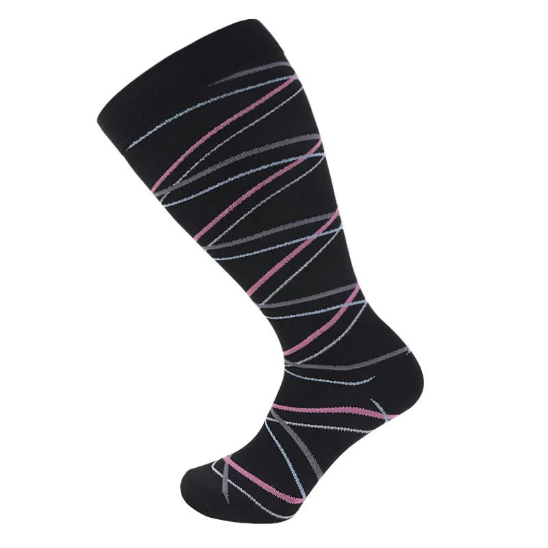 Chaussettes de compression ananas à motif empreintes de chien, grandes tailles (2XL-7XL)