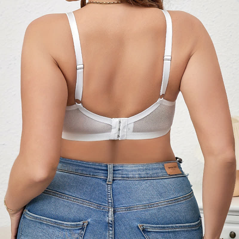 Soutien-gorge à armatures en dentelle ultra-fine et maille sexy française